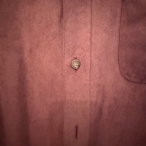 Croft & Barrow Burgundy Faux Suede Long Sleeve Button Down, Size Large - Picture 4 of 12